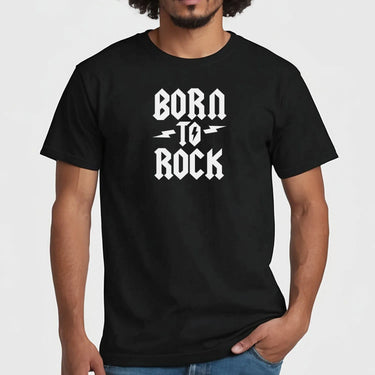 Heavy Metal Enthusiast's T-Shirt - 'Born To Rock' Design - Music Apparel - DENMARY